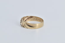 Load image into Gallery viewer, 10K Classic Diamond Striped Wedding Band Ring Yellow Gold