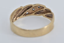 Load image into Gallery viewer, 10K Classic Diamond Striped Wedding Band Ring Yellow Gold