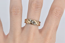 Load image into Gallery viewer, 10K Classic Diamond Striped Wedding Band Ring Yellow Gold