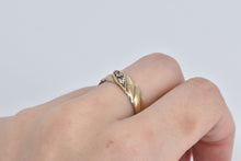 Load image into Gallery viewer, 10K Classic Diamond Striped Wedding Band Ring Yellow Gold