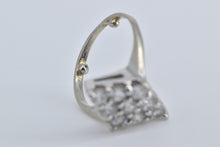 Load image into Gallery viewer, 14K 0.75 Ctw Natural Diamond Squared Cluster Ring White Gold