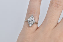 Load image into Gallery viewer, 14K 0.75 Ctw Natural Diamond Squared Cluster Ring White Gold
