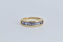Load image into Gallery viewer, 14K Round Tanzanite Fashion Stacking Band Ring Yellow Gold