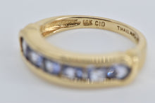 Load image into Gallery viewer, 14K Round Tanzanite Fashion Stacking Band Ring Yellow Gold