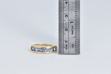 Load image into Gallery viewer, 14K Round Tanzanite Fashion Stacking Band Ring Yellow Gold