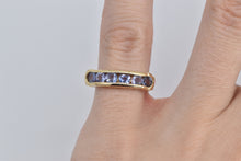 Load image into Gallery viewer, 14K Round Tanzanite Fashion Stacking Band Ring Yellow Gold