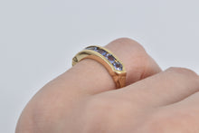 Load image into Gallery viewer, 14K Round Tanzanite Fashion Stacking Band Ring Yellow Gold