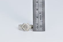 Load image into Gallery viewer, 14K 0.35 Ctw Invis Princess Diamond Cluster Ring White Gold