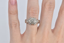 Load image into Gallery viewer, 14K 0.35 Ctw Invis Princess Diamond Cluster Ring White Gold
