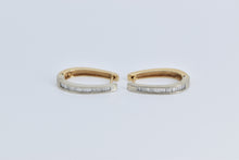 Load image into Gallery viewer, 14K 1.00 Ctw Natural Baguette Diamond Oval Hoop Earrings Yellow Gold