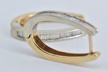 Load image into Gallery viewer, 14K 1.00 Ctw Natural Baguette Diamond Oval Hoop Earrings Yellow Gold