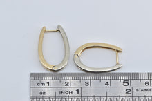 Load image into Gallery viewer, 14K 1.00 Ctw Natural Baguette Diamond Oval Hoop Earrings Yellow Gold