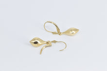 Load image into Gallery viewer, 14K Puffy Tear Drop Vintage Dangle Fashion Earrings Yellow Gold