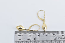 Load image into Gallery viewer, 14K Puffy Tear Drop Vintage Dangle Fashion Earrings Yellow Gold