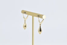 Load image into Gallery viewer, 14K Puffy Tear Drop Vintage Dangle Fashion Earrings Yellow Gold