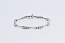 Load image into Gallery viewer, 14K 1.50 Ctw Diamond Classic Curved Bar Tennis Bracelet 7.25" White Gold