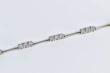 Load image into Gallery viewer, 14K 1.50 Ctw Diamond Classic Curved Bar Tennis Bracelet 7.25" White Gold