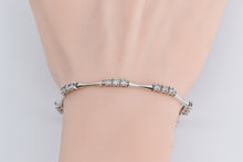 Load image into Gallery viewer, 14K 1.50 Ctw Diamond Classic Curved Bar Tennis Bracelet 7.25" White Gold