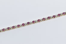 Load image into Gallery viewer, 14K Round Ruby Diamond Vintage Tennis Bracelet 8" Yellow Gold