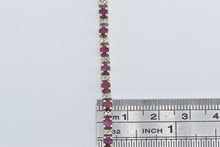 Load image into Gallery viewer, 14K Round Ruby Diamond Vintage Tennis Bracelet 8" Yellow Gold