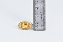 Load image into Gallery viewer, 14K Oval Citrine Diamond Yellow Sapphire Halo Ring Yellow Gold