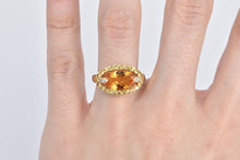 Load image into Gallery viewer, 14K Oval Citrine Diamond Yellow Sapphire Halo Ring Yellow Gold