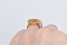 Load image into Gallery viewer, 14K Oval Citrine Diamond Yellow Sapphire Halo Ring Yellow Gold
