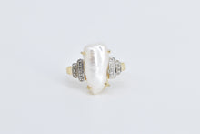 Load image into Gallery viewer, 14K Baroque Pearl Diamond Accent Statement Ring Yellow Gold