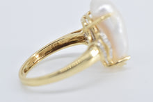Load image into Gallery viewer, 14K Baroque Pearl Diamond Accent Statement Ring Yellow Gold