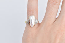 Load image into Gallery viewer, 14K Baroque Pearl Diamond Accent Statement Ring Yellow Gold