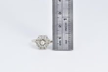 Load image into Gallery viewer, 14K Diamond Domed Vintage Cluster Statement Ring White Gold