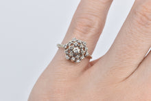Load image into Gallery viewer, 14K Diamond Domed Vintage Cluster Statement Ring White Gold