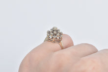 Load image into Gallery viewer, 14K Diamond Domed Vintage Cluster Statement Ring White Gold