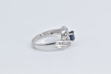 Load image into Gallery viewer, 14K Oval Natural Sapphire Diamond Engagement Ring White Gold