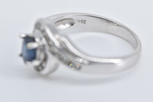 Load image into Gallery viewer, 14K Oval Natural Sapphire Diamond Engagement Ring White Gold