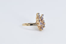 Load image into Gallery viewer, 10K Marquise Oval Sapphire Cluster Statement Ring Yellow Gold