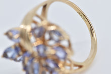 Load image into Gallery viewer, 10K Marquise Oval Sapphire Cluster Statement Ring Yellow Gold