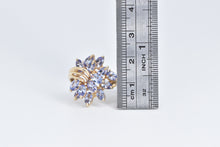 Load image into Gallery viewer, 10K Marquise Oval Sapphire Cluster Statement Ring Yellow Gold
