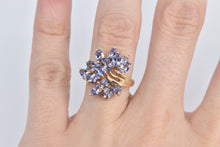 Load image into Gallery viewer, 10K Marquise Oval Sapphire Cluster Statement Ring Yellow Gold