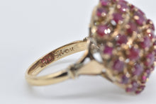 Load image into Gallery viewer, 9K 1960's Domed Ruby Cocktail Sputnik Statement Ring Yellow Gold