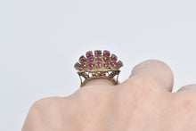 Load image into Gallery viewer, 9K 1960's Domed Ruby Cocktail Sputnik Statement Ring Yellow Gold