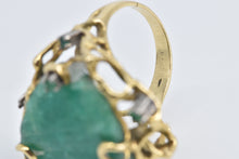 Load image into Gallery viewer, 18K Raw Natural Emerald Vintage Tree Cocktail Ring Yellow Gold