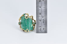 Load image into Gallery viewer, 18K Raw Natural Emerald Vintage Tree Cocktail Ring Yellow Gold