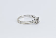 Load image into Gallery viewer, 10K Baguette Diamond Halo Promise Engagement Ring White Gold