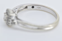 Load image into Gallery viewer, 10K Baguette Diamond Halo Promise Engagement Ring White Gold