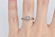 Load image into Gallery viewer, 10K Baguette Diamond Halo Promise Engagement Ring White Gold