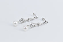 Load image into Gallery viewer, 14K Ornate Diamond Elaborate Dangle Statement Earrings White Gold
