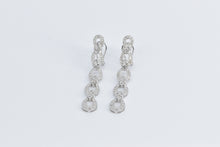 Load image into Gallery viewer, 14K Pave Diamond Encrusted Tear Drop Dangle Earrings White Gold