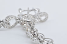 Load image into Gallery viewer, 14K Pave Diamond Encrusted Tear Drop Dangle Earrings White Gold