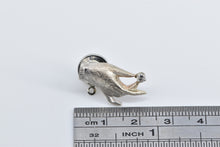 Load image into Gallery viewer, 14K Textured Diamond In Hand Ornate Lapel Pin/Brooch White Gold